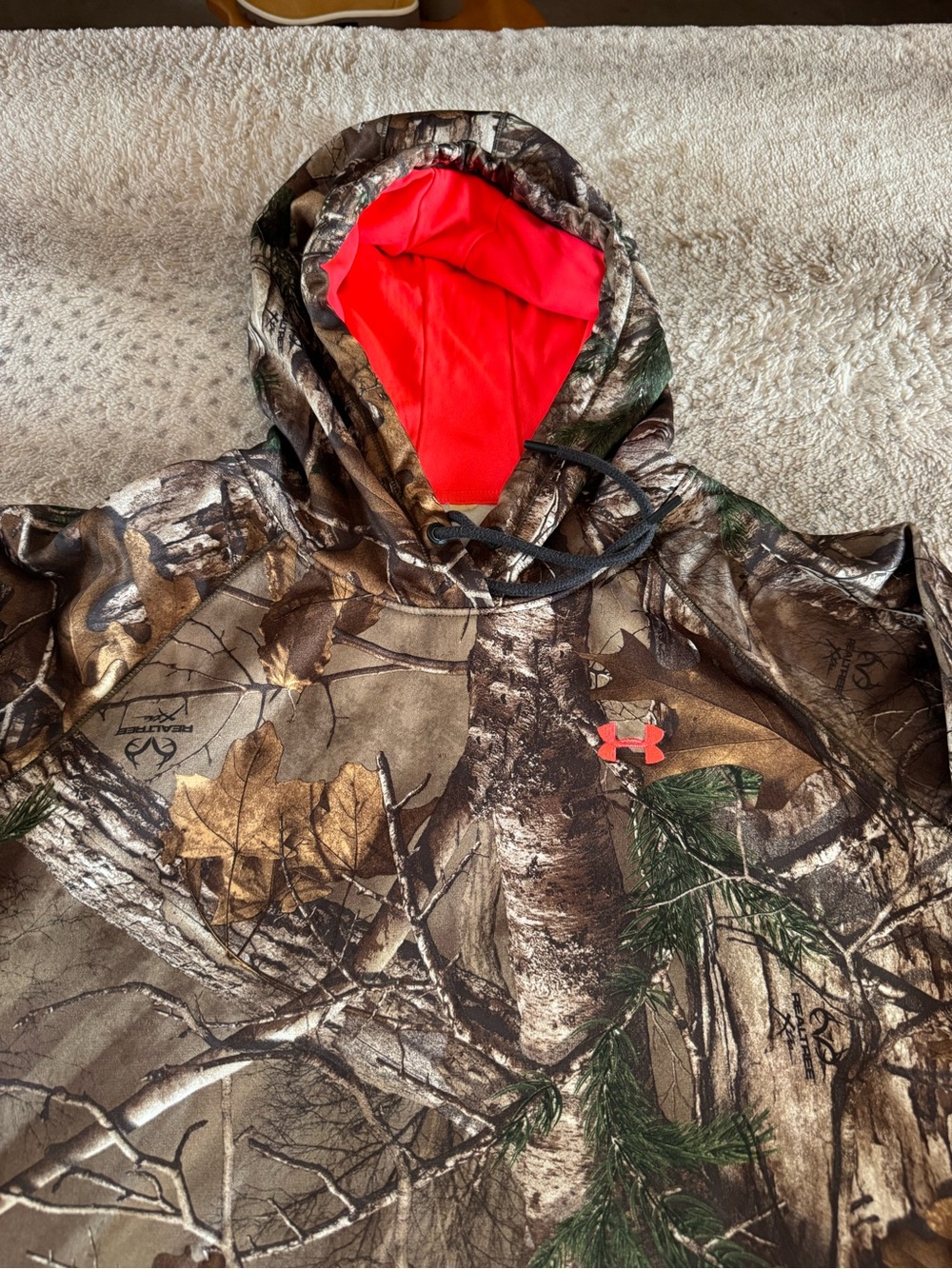 Under Armour fleece lined Camo Hoodie with pink Hood Lining
